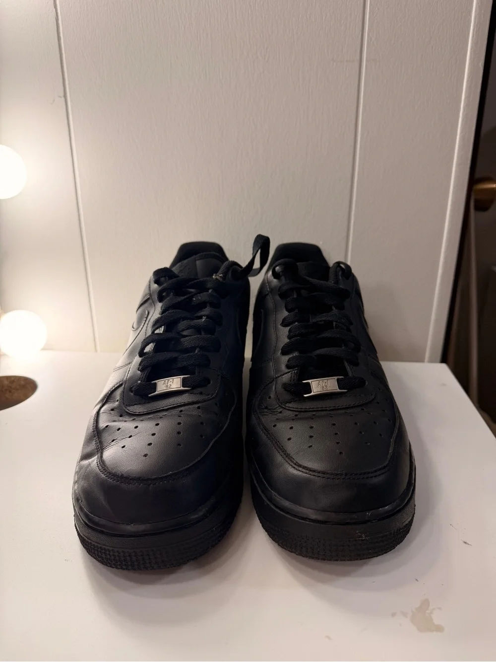 Nike All-Black Low-Top Leather Sneakers